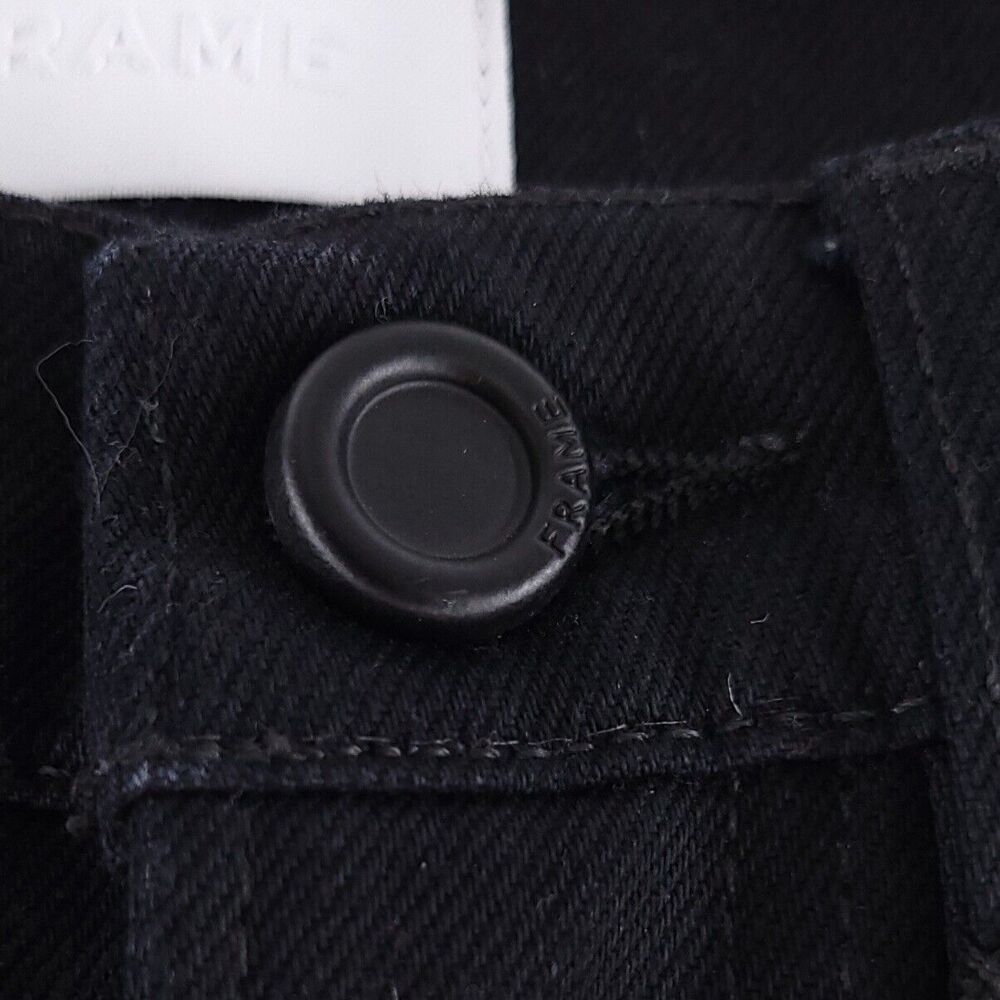 Frame Le Italien True Straight Black Noir Jeans Womens Size 25 - Picture 4 of 11